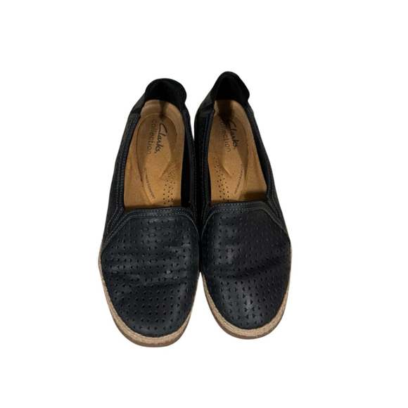 Clarks Shoes - Clarks Women’s Elaina Ruby Navy Leather Slip-On Shoes Size 7​​​